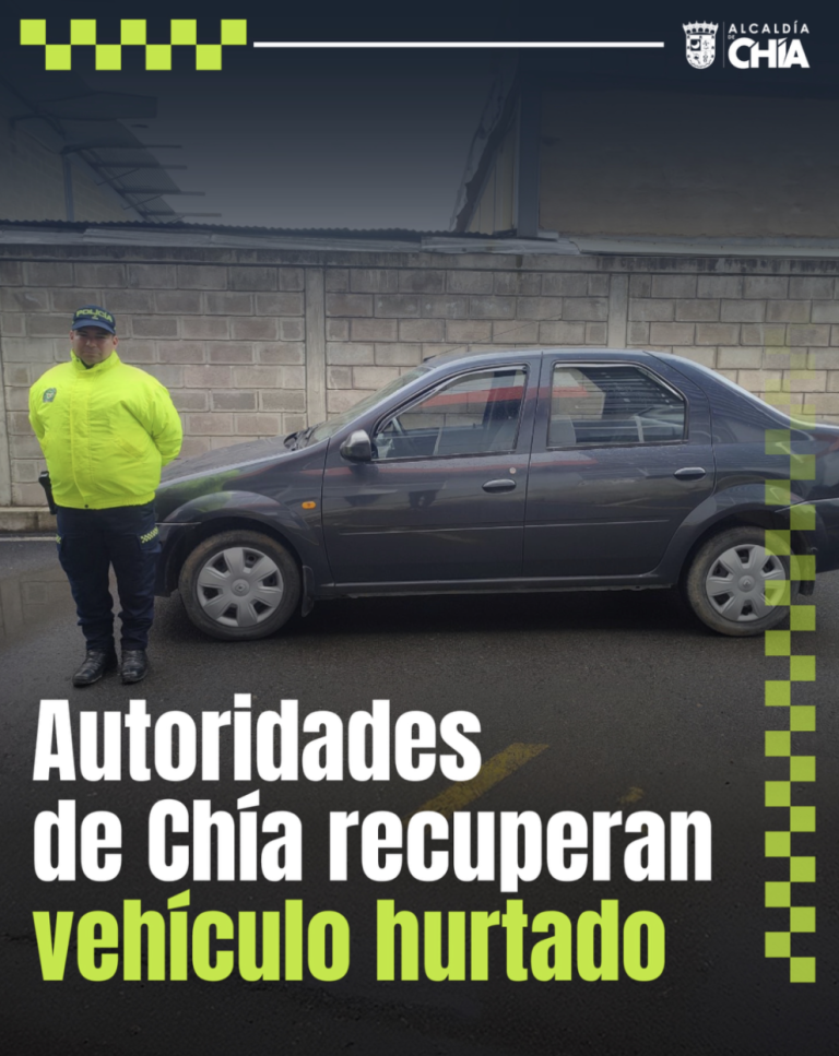 Autoridades de Chía recuperan vehículo hurtado