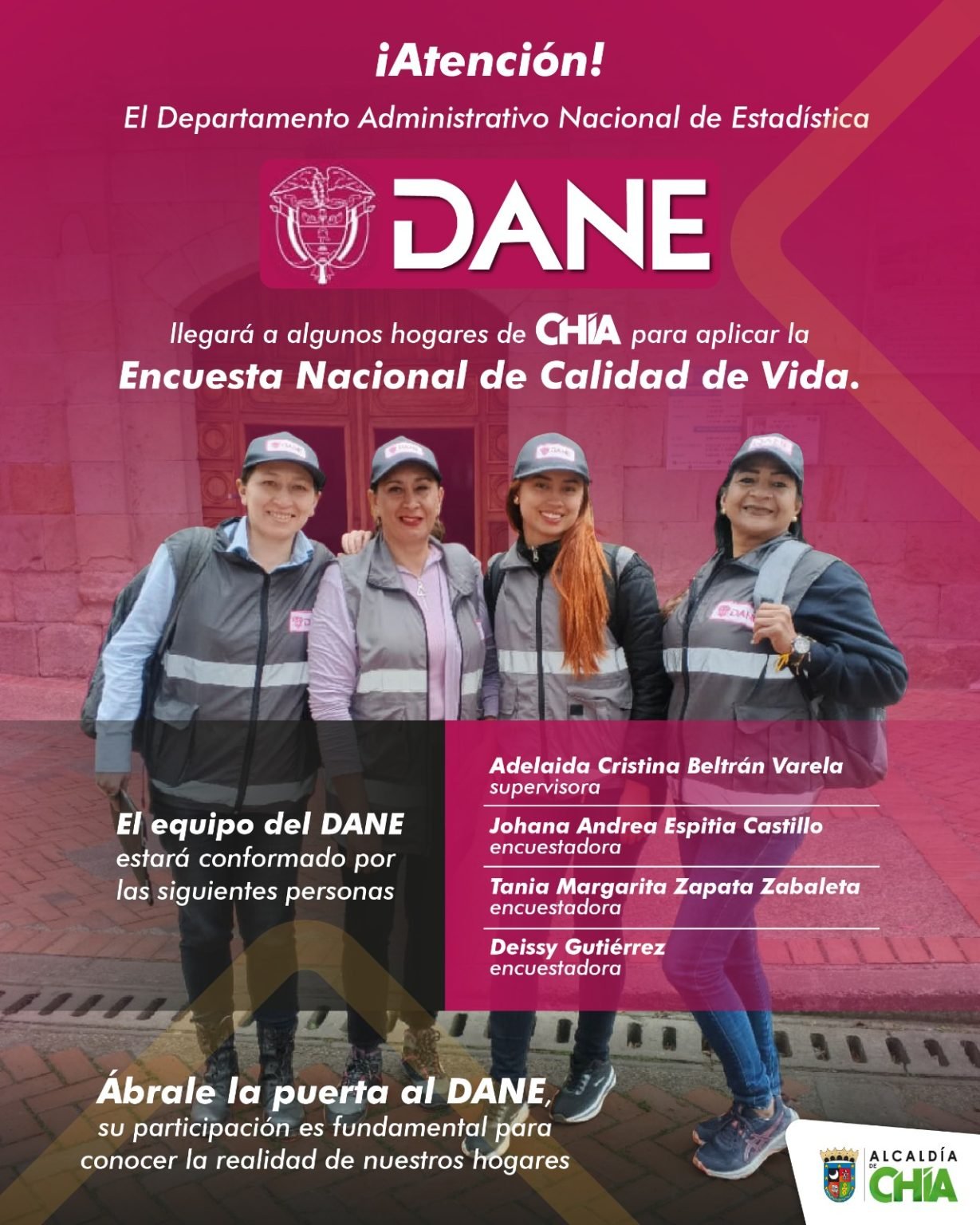 DANE aplica la Encuesta Nacional de Calidad de Vida en Chía